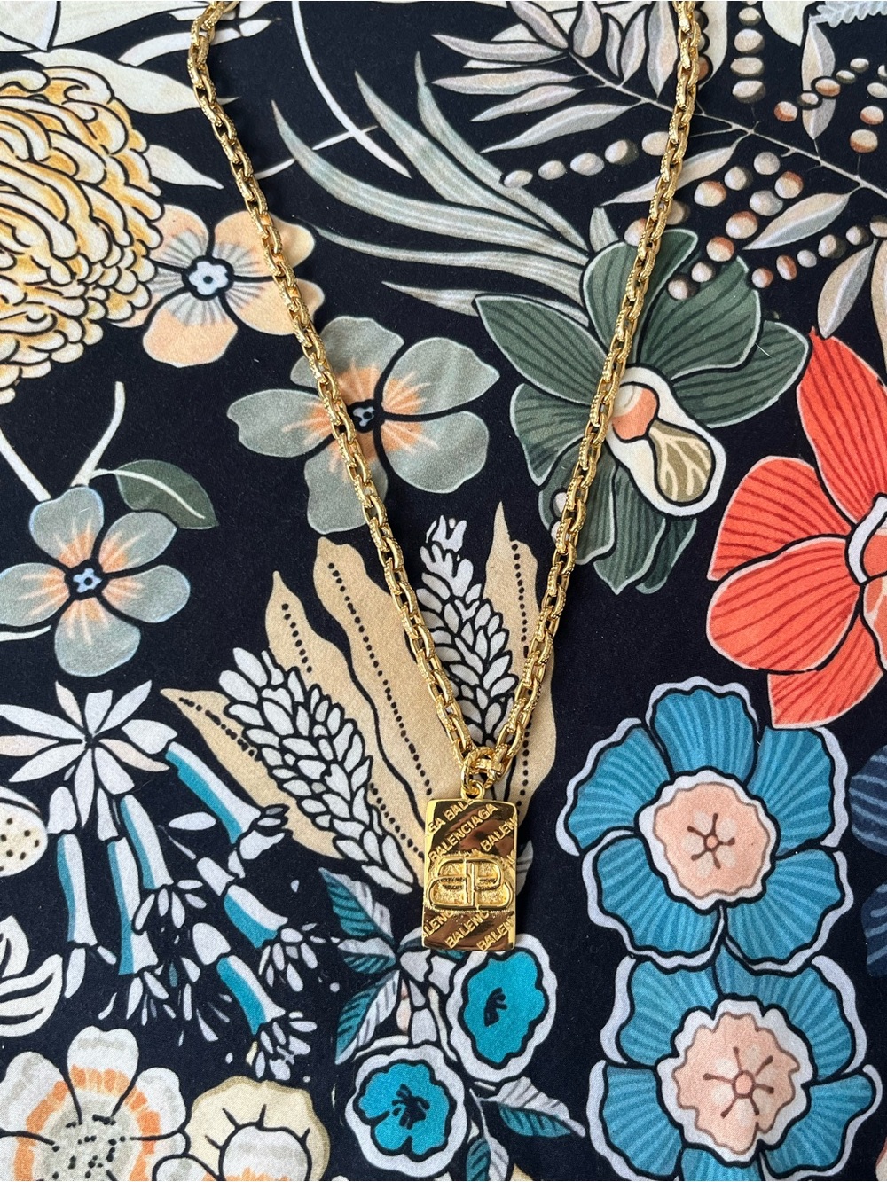 Balenciaga Gold Pendant Necklace 24” Custom Repurposed Charm Chain Read Desc - Picture 5 of 13